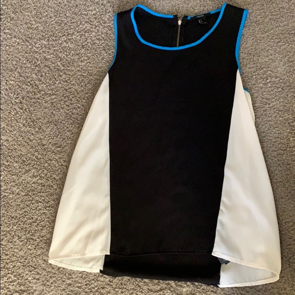 Forever 21 Black and white sleeveless blouse
